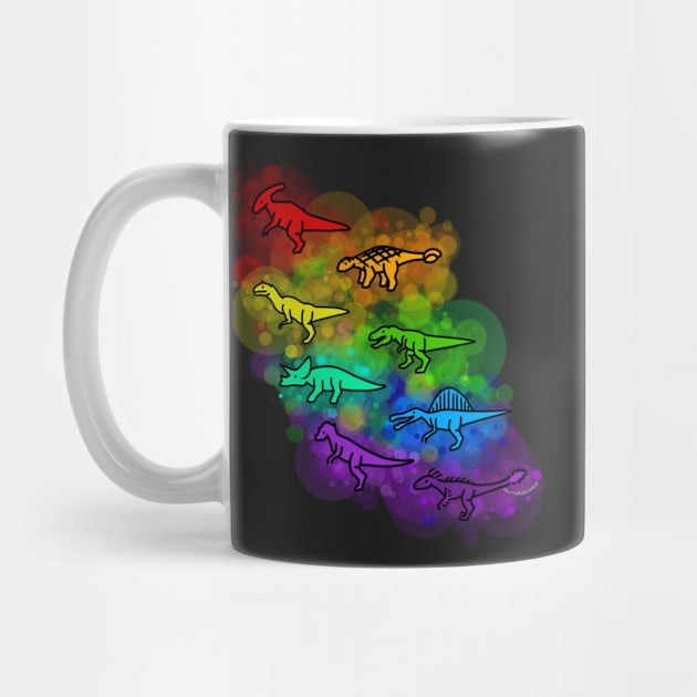 Rainbow Dinosaurs by CelticDragoness